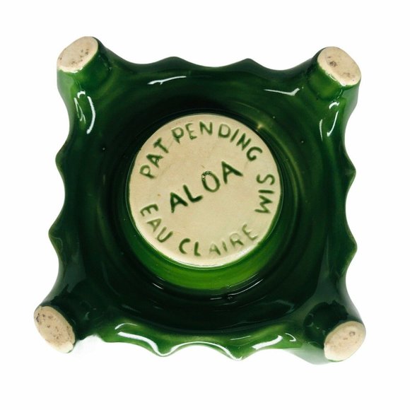 VTG Aloa Tea Light Candle Holder Green Ceramic - Picture 7 of 7